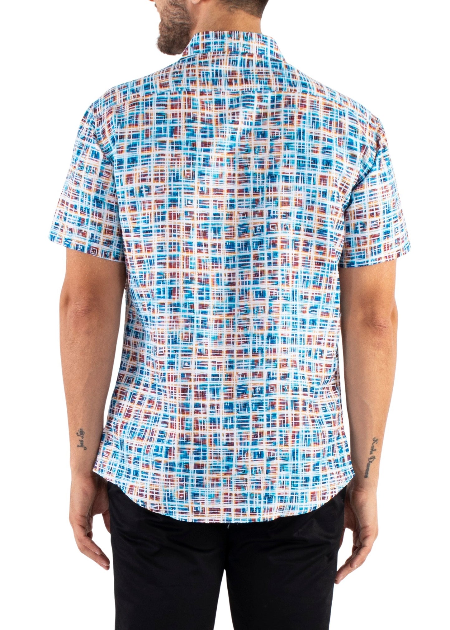 'Color square' - Button Up Short Sleeve Shirt