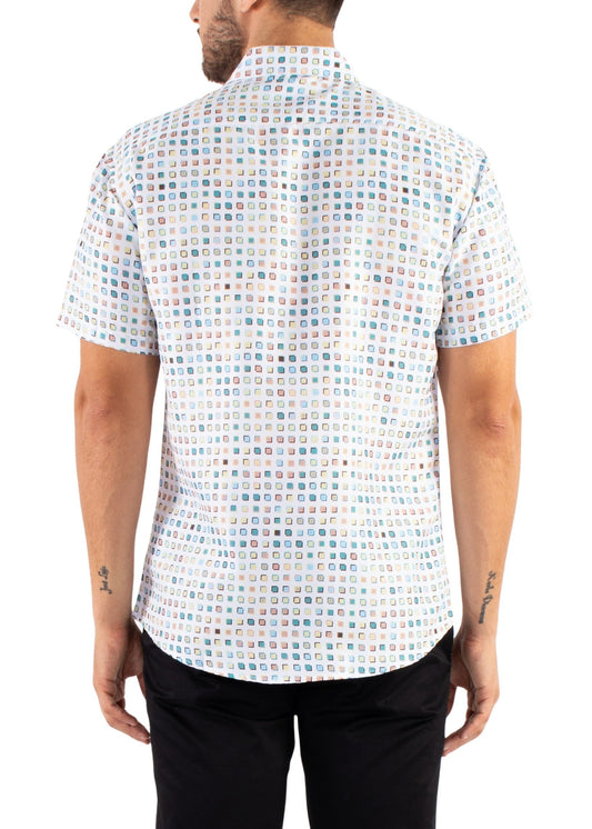 'Mini Square' - Button Up Short Sleeve Shirt