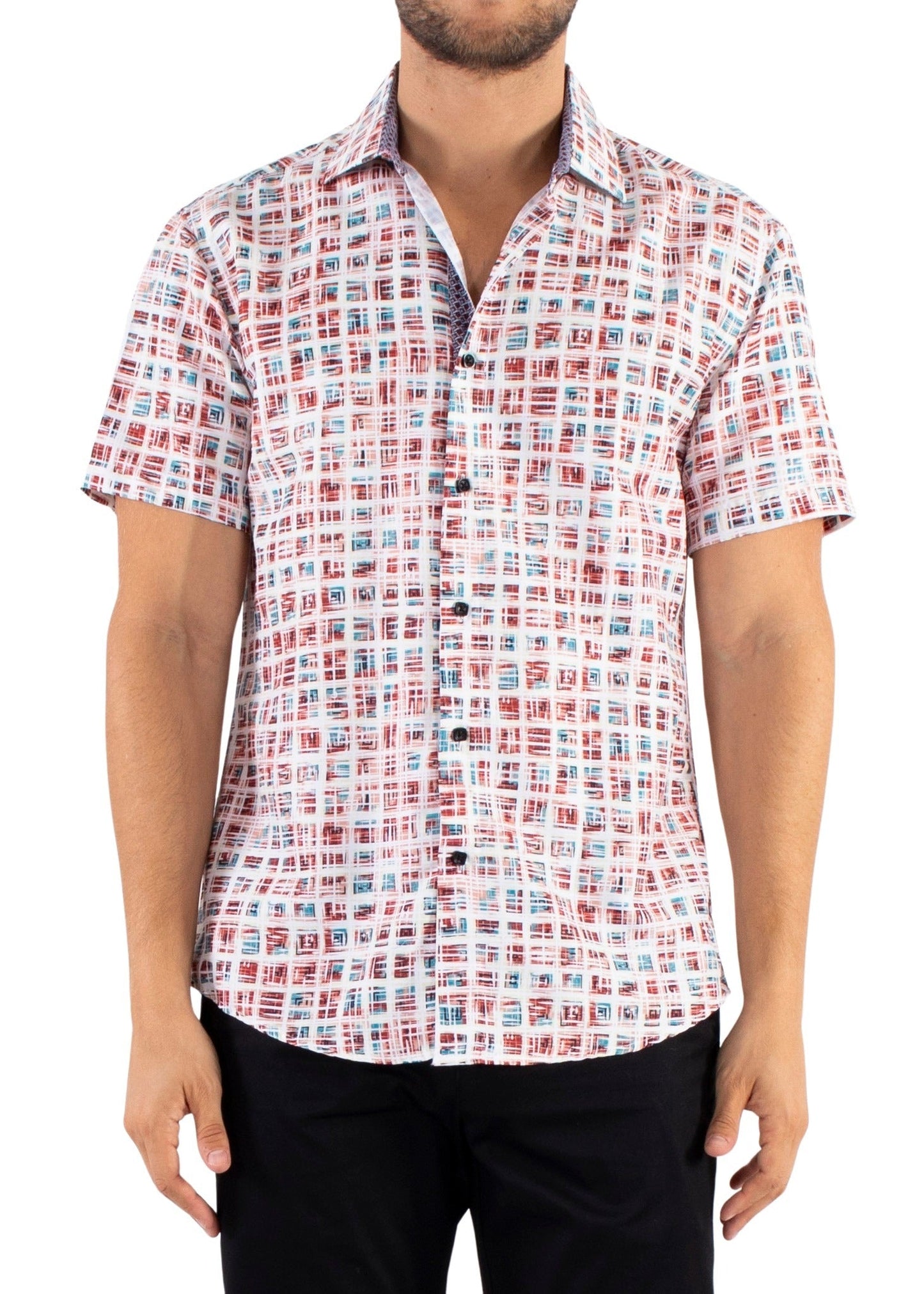 'Color square' - Button Up Short Sleeve Shirt