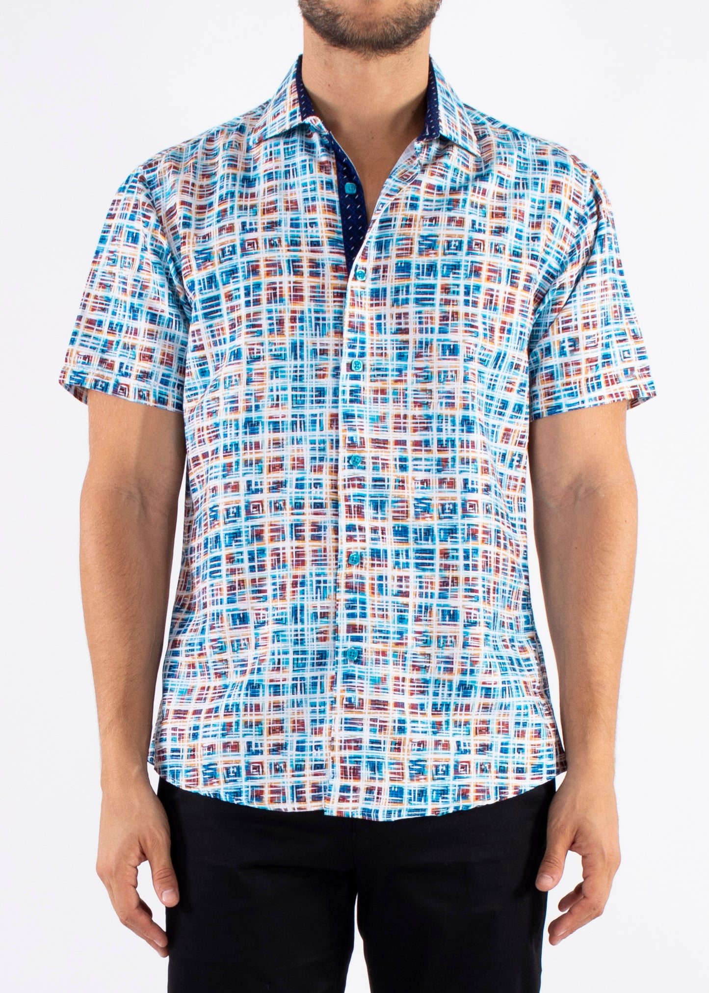 'Color square' - Button Up Short Sleeve Shirt