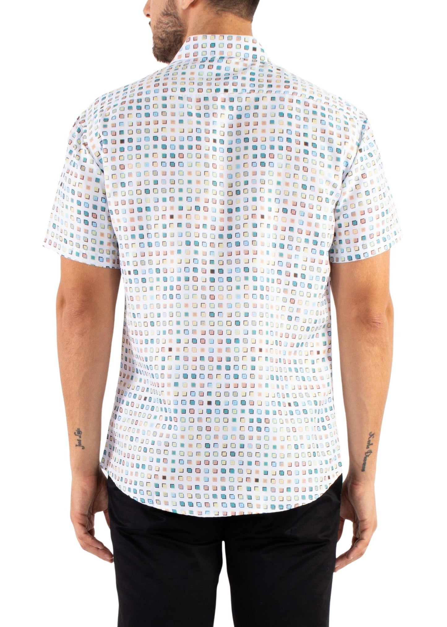 'Mini Square' - Button Up Short Sleeve Shirt