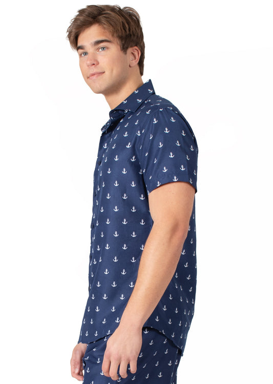 'Seafaring Swagge' Navy Short Sleeve Shirt
