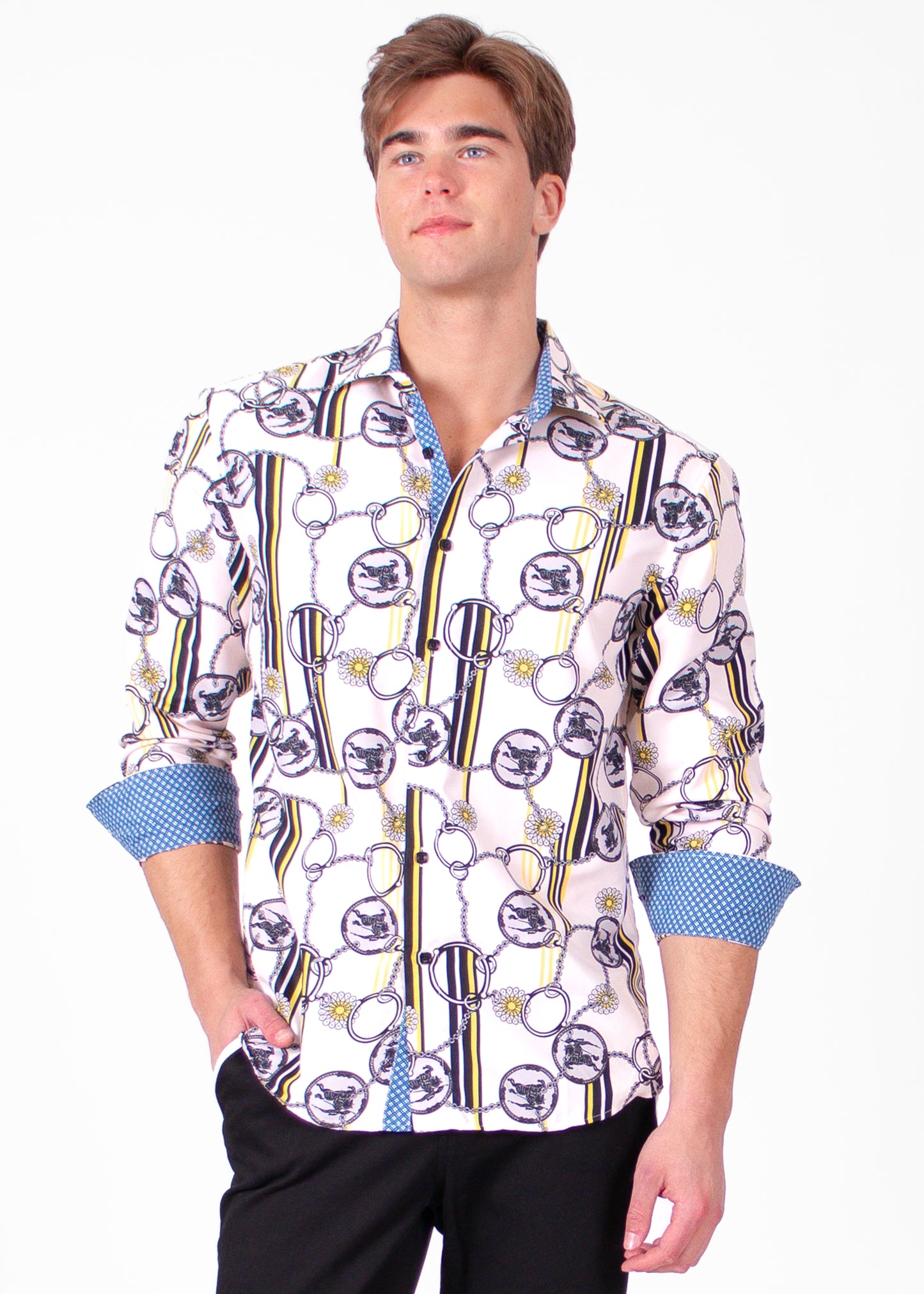 'Fiery Geometry' Long Sleeve Shirt