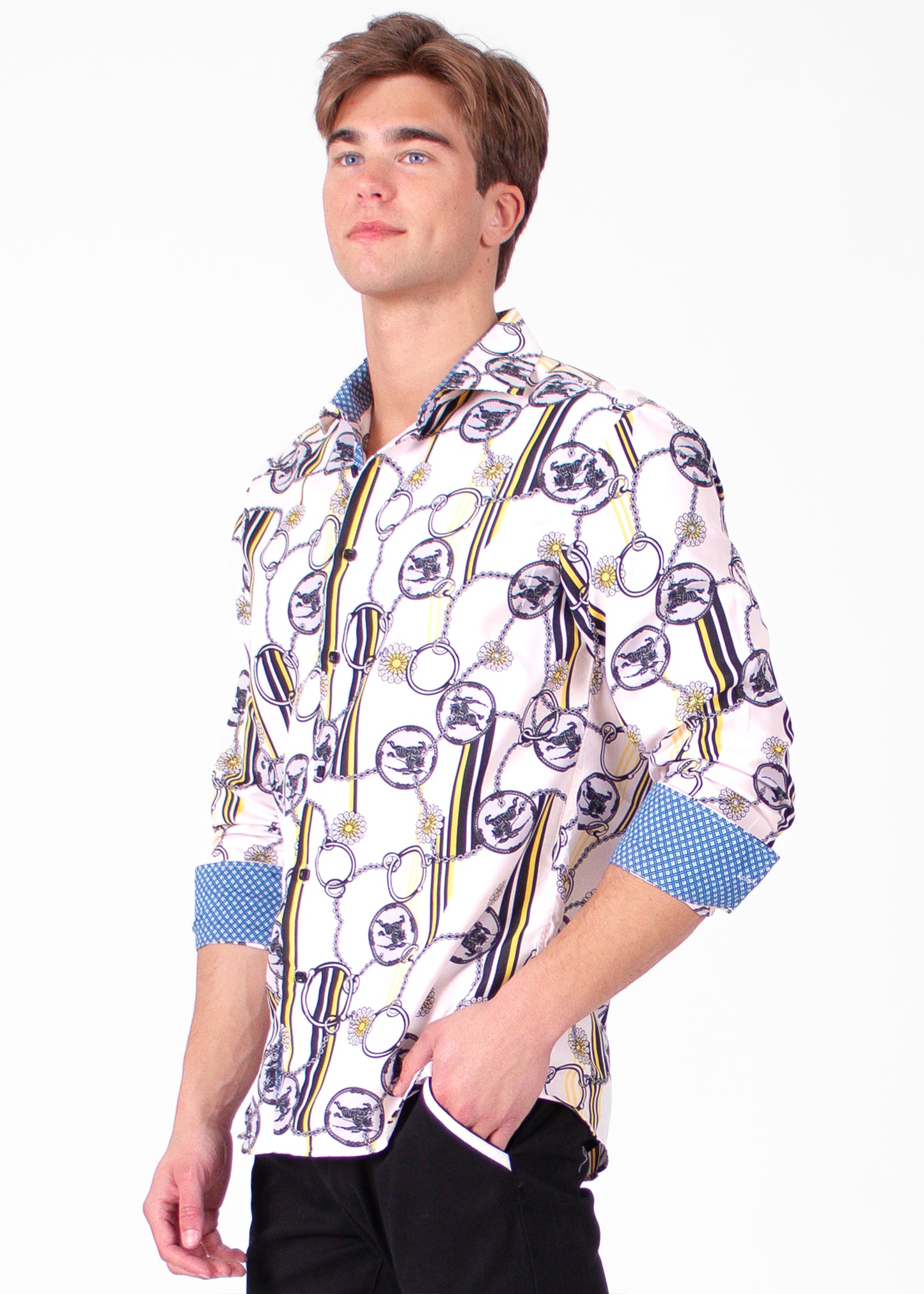 'Fiery Geometry' Long Sleeve Shirt